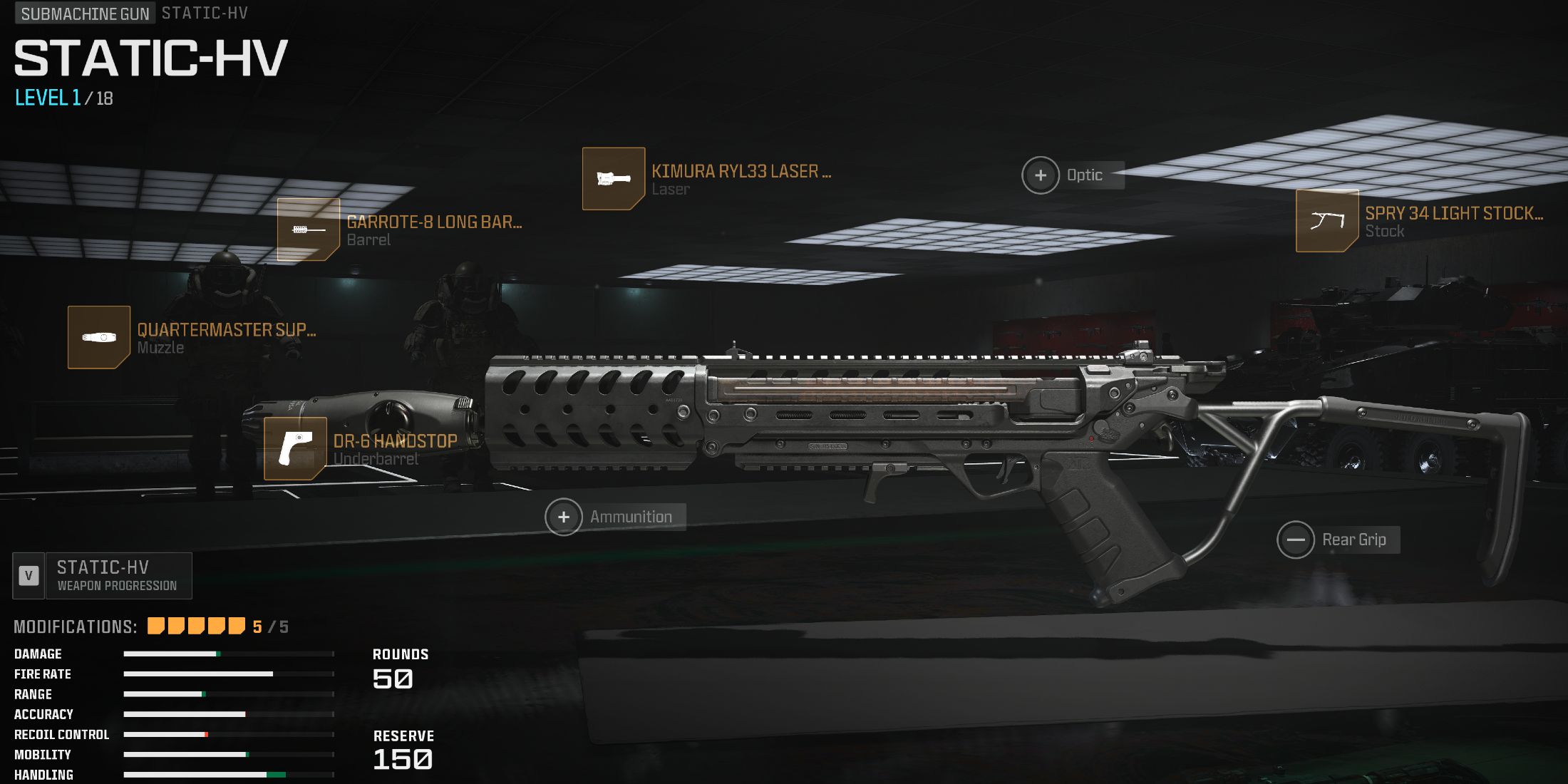 Screenshot showcasing the best Static-HV loadout for Modern Warfare 3 and Warzone 