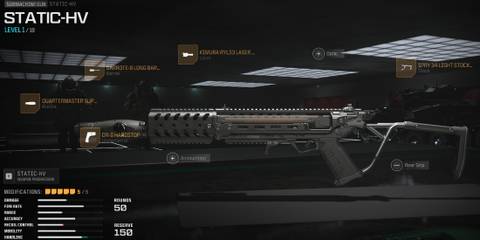 Screenshot showcasing the best Static-HV loadout for Modern Warfare 3 and Warzone 