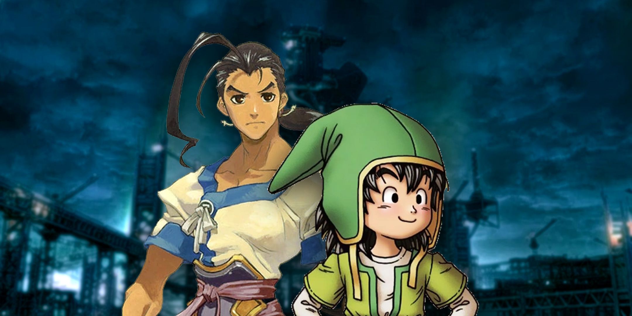 Fei from Xenogears next to Dragon Quest 7 Hero in Midgar