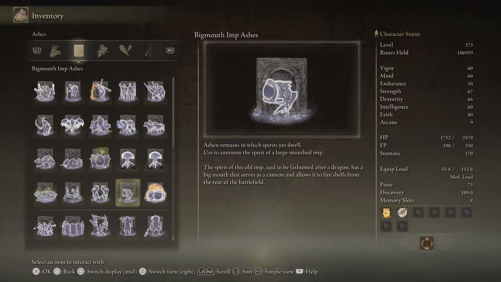 Bigmouth Imp Ashes Information in Shadow of the Erdtree