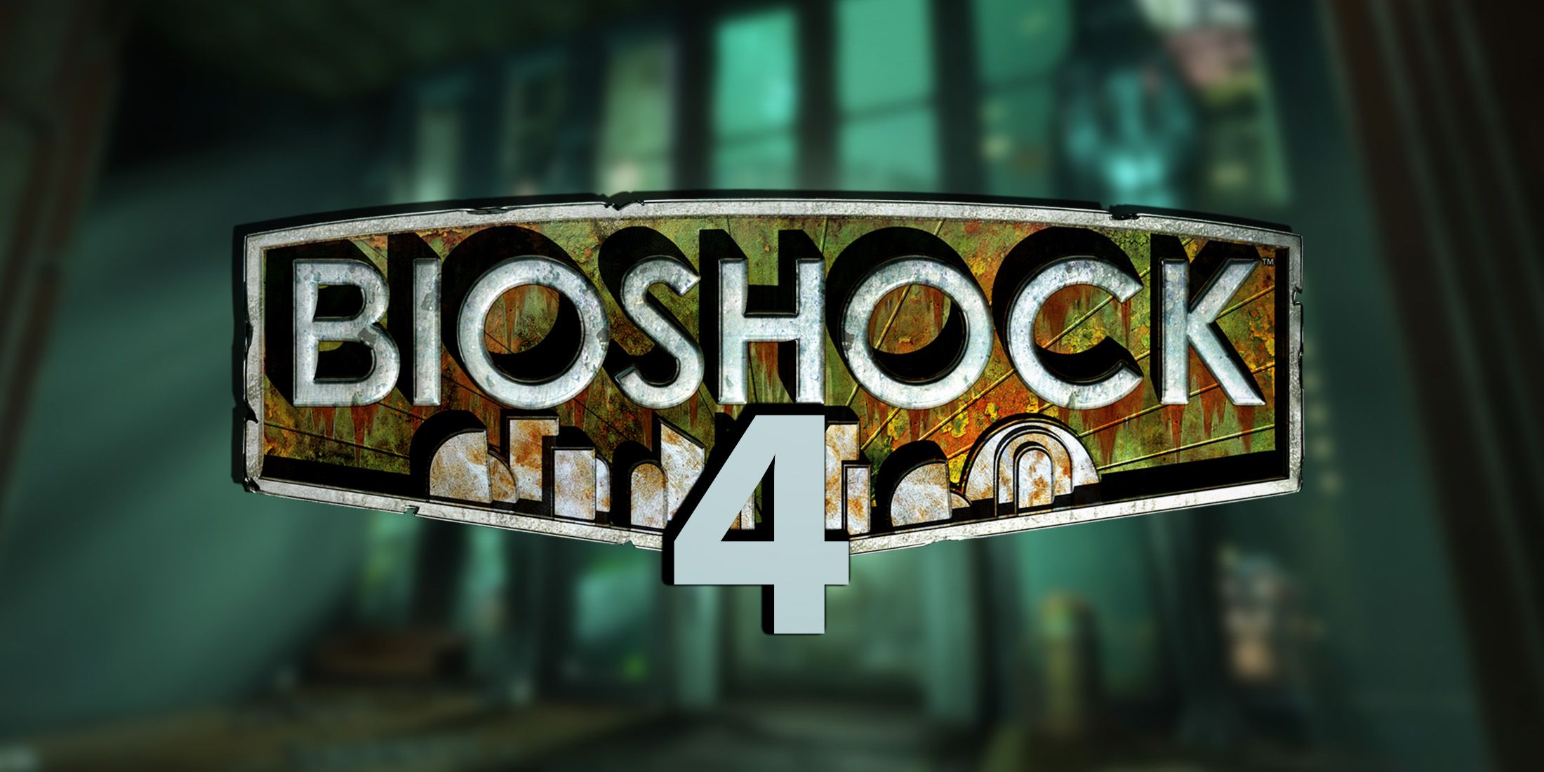 BioShock 4 logo on slightly blurred Rapture promo screenshot