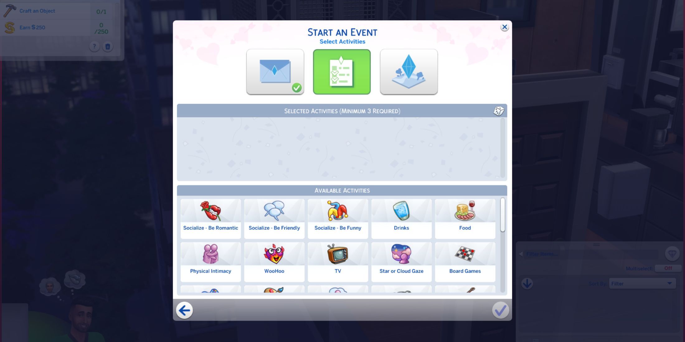 blind date activities the sims 4