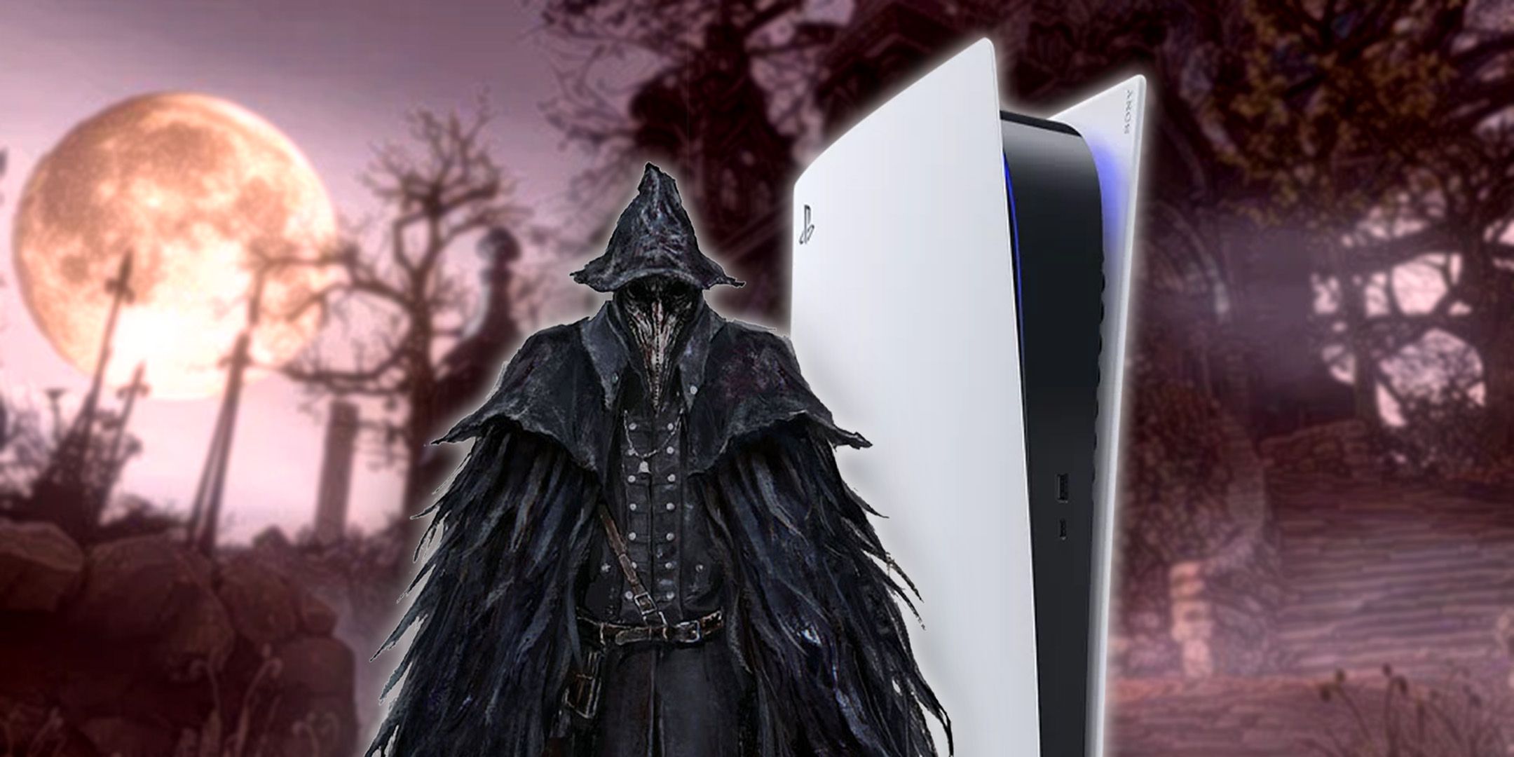 Eileen the Crow and PS5 console in Bloodborne Hunter's Dream