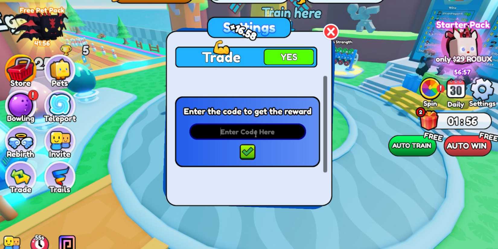 Bowling Simulator the codes tab