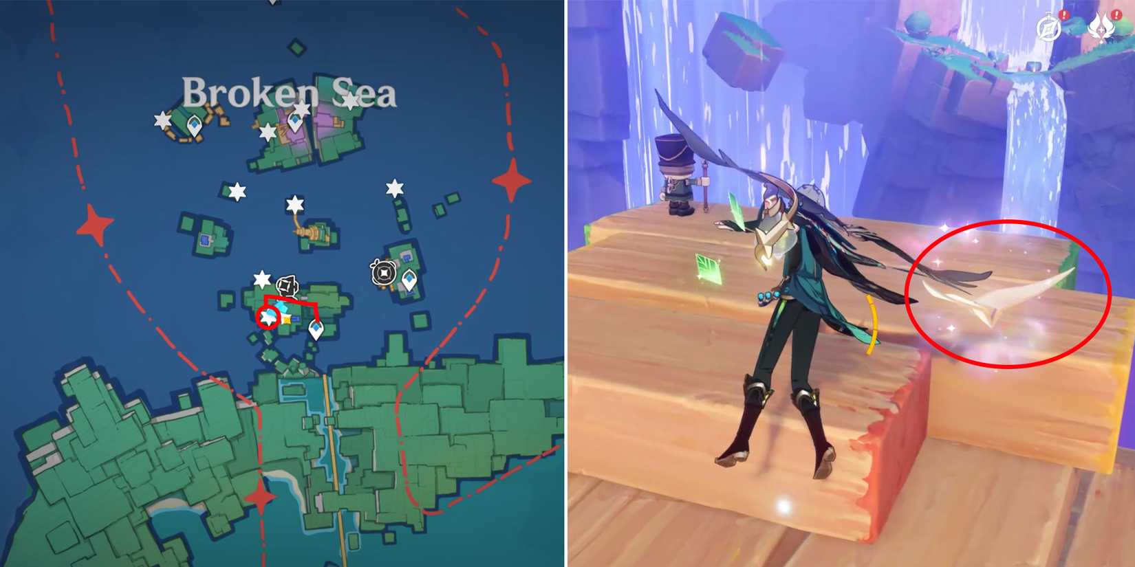 broken sea treasure map location 1 in genshin impact