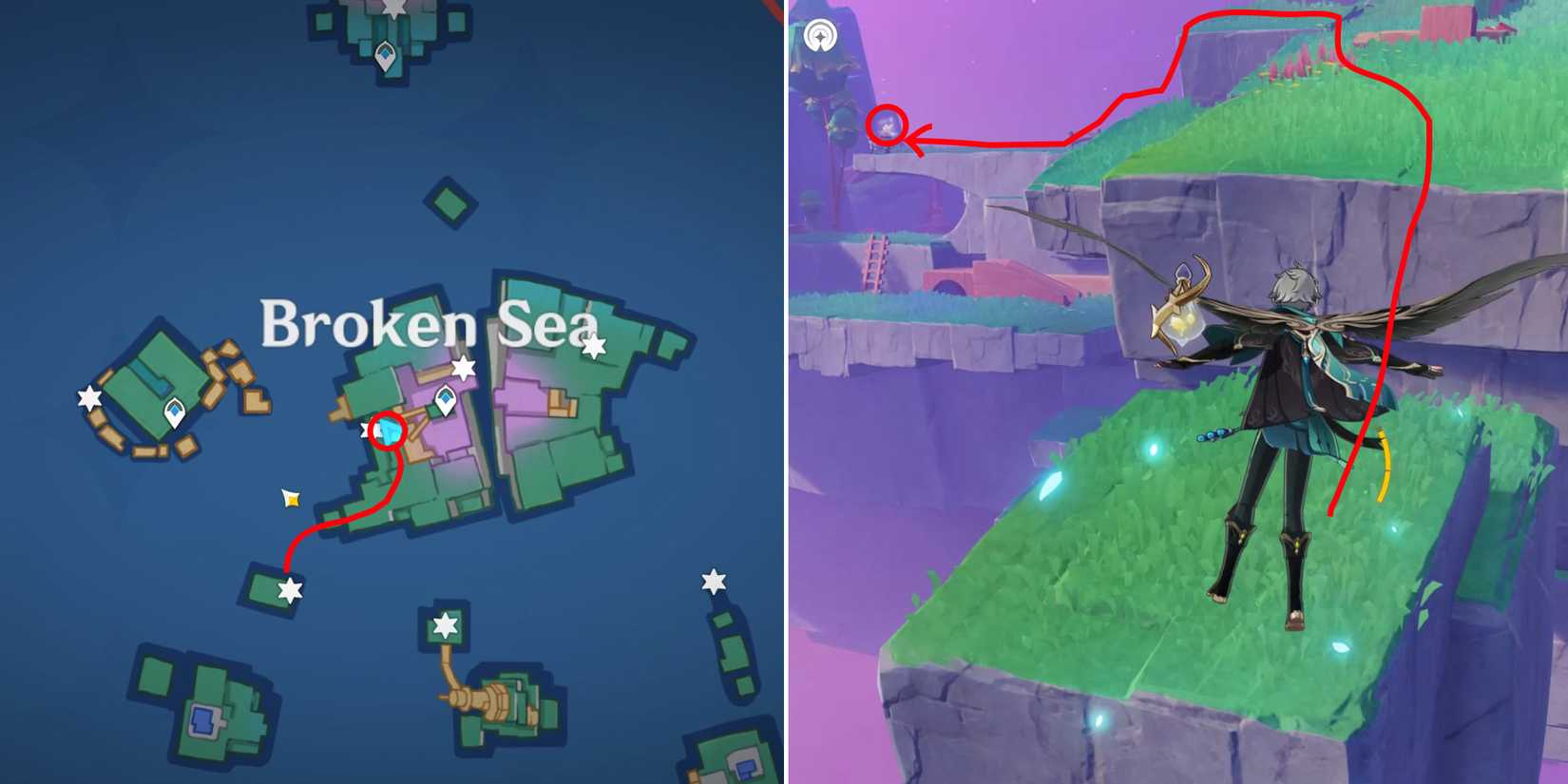 broken sea treasure map location 5 in genshin impact