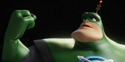 Captain Qwark delivers a heroic speech in Ratchet and Clank