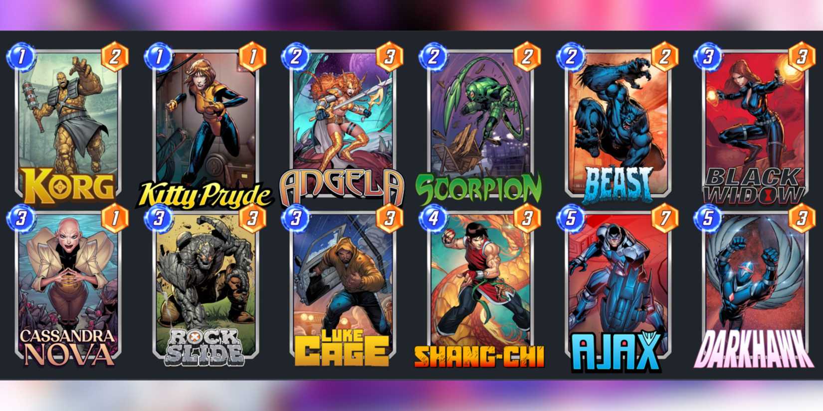 the best cards for a cassandra nova deck in marvel snap.