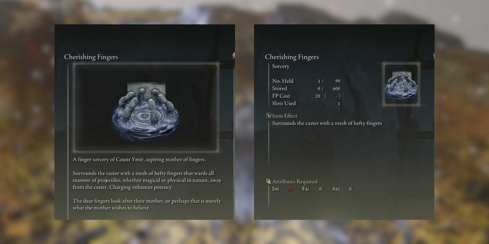 cherishing fingers sorcery details in elden ring shadow of the erdtree