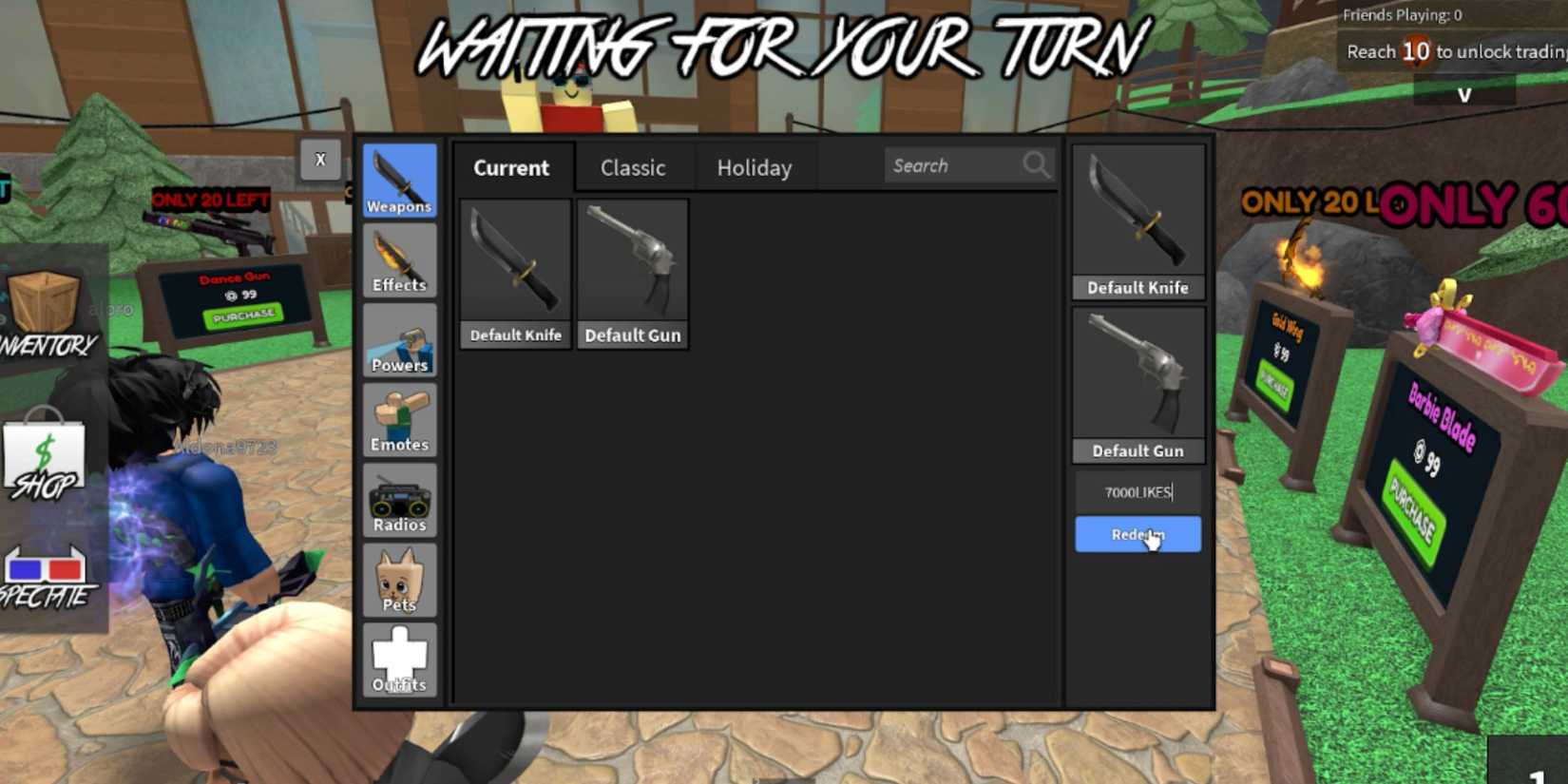 Chillz's Murder Mystery 2 the codes tab