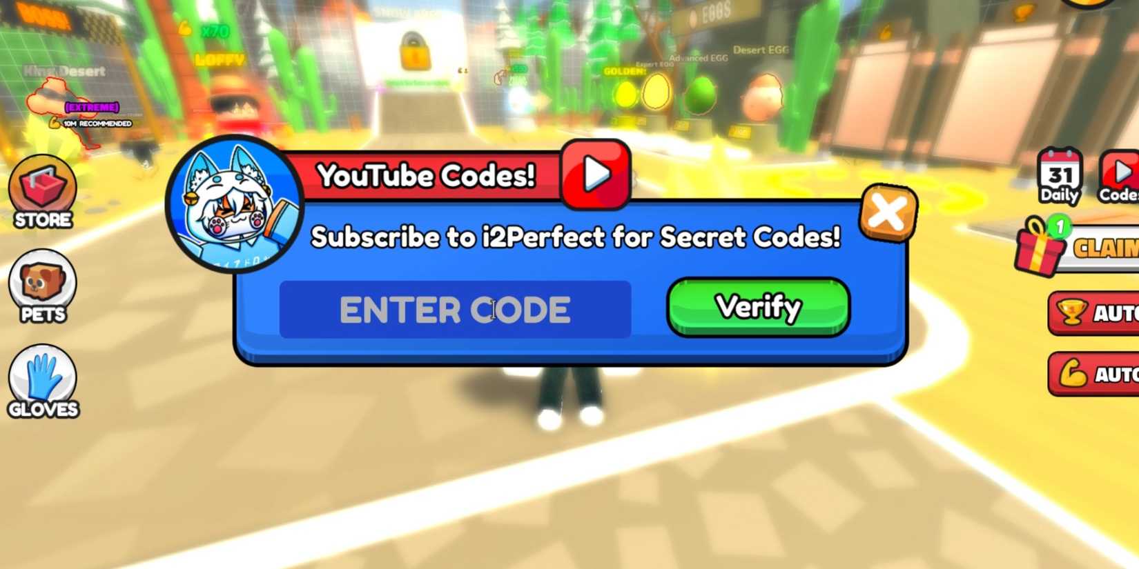 Climb Race Simulator the codes tab