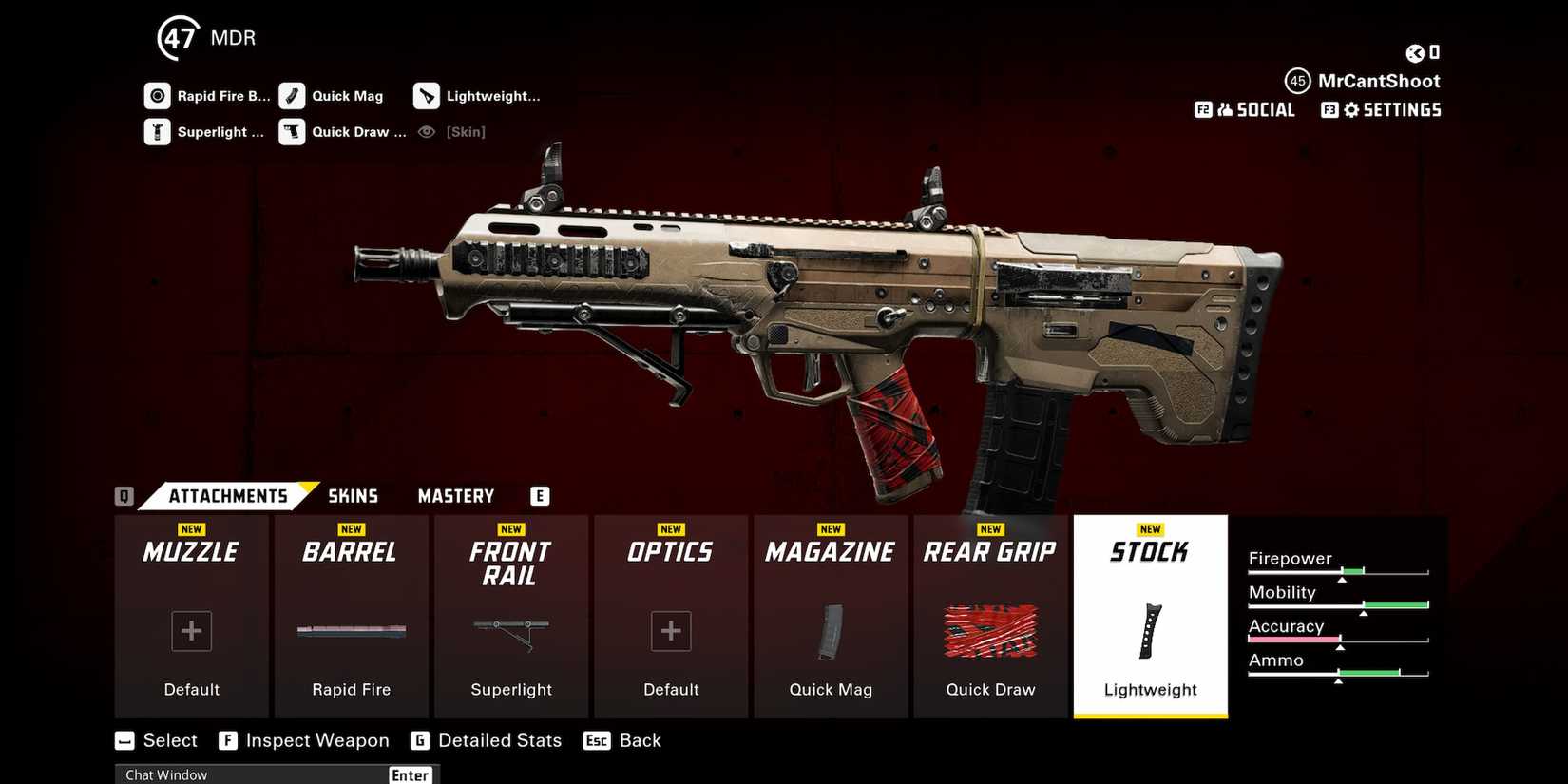 close range mdr loadout