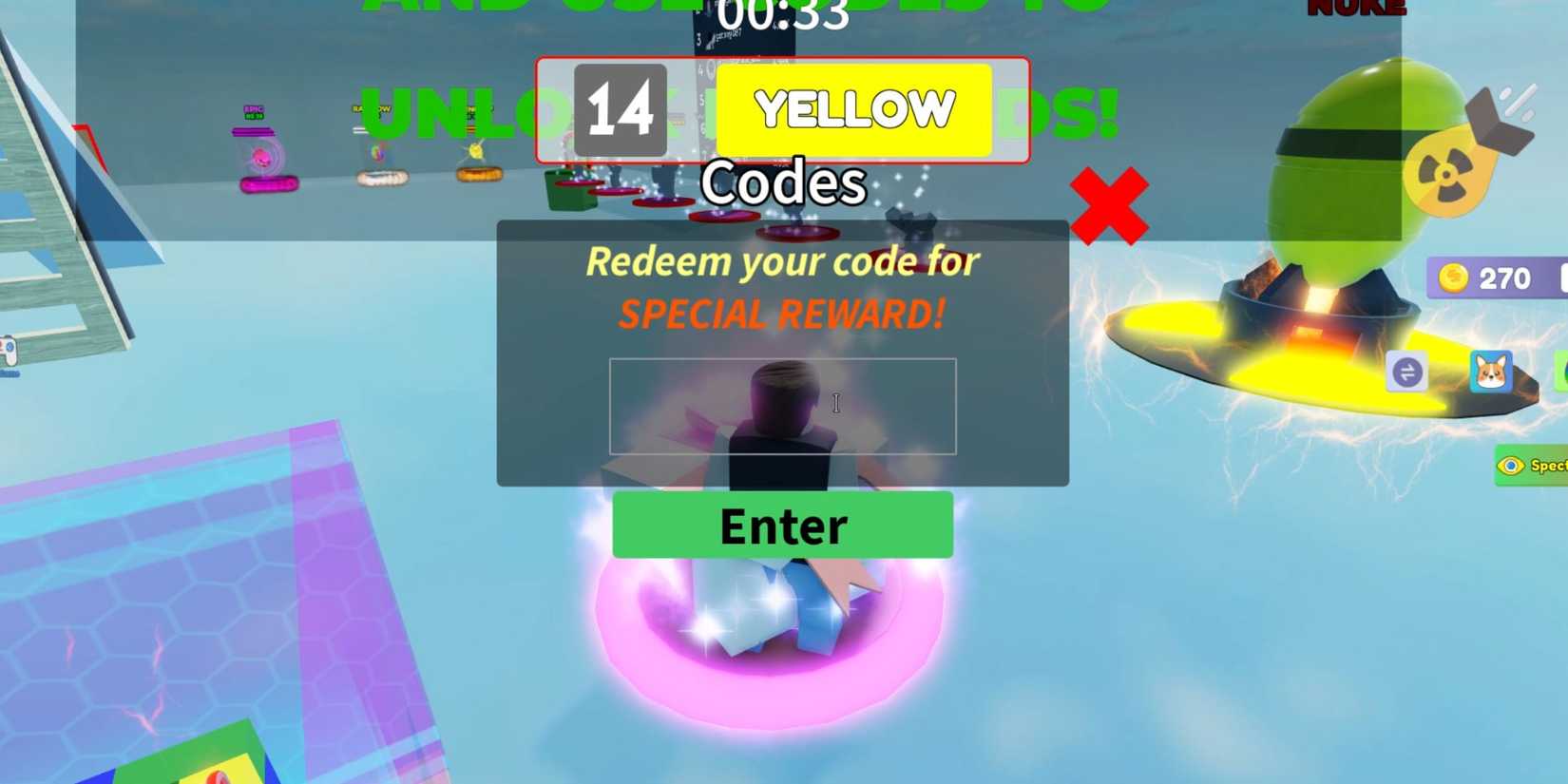 Color Hide and Seek the codes tab