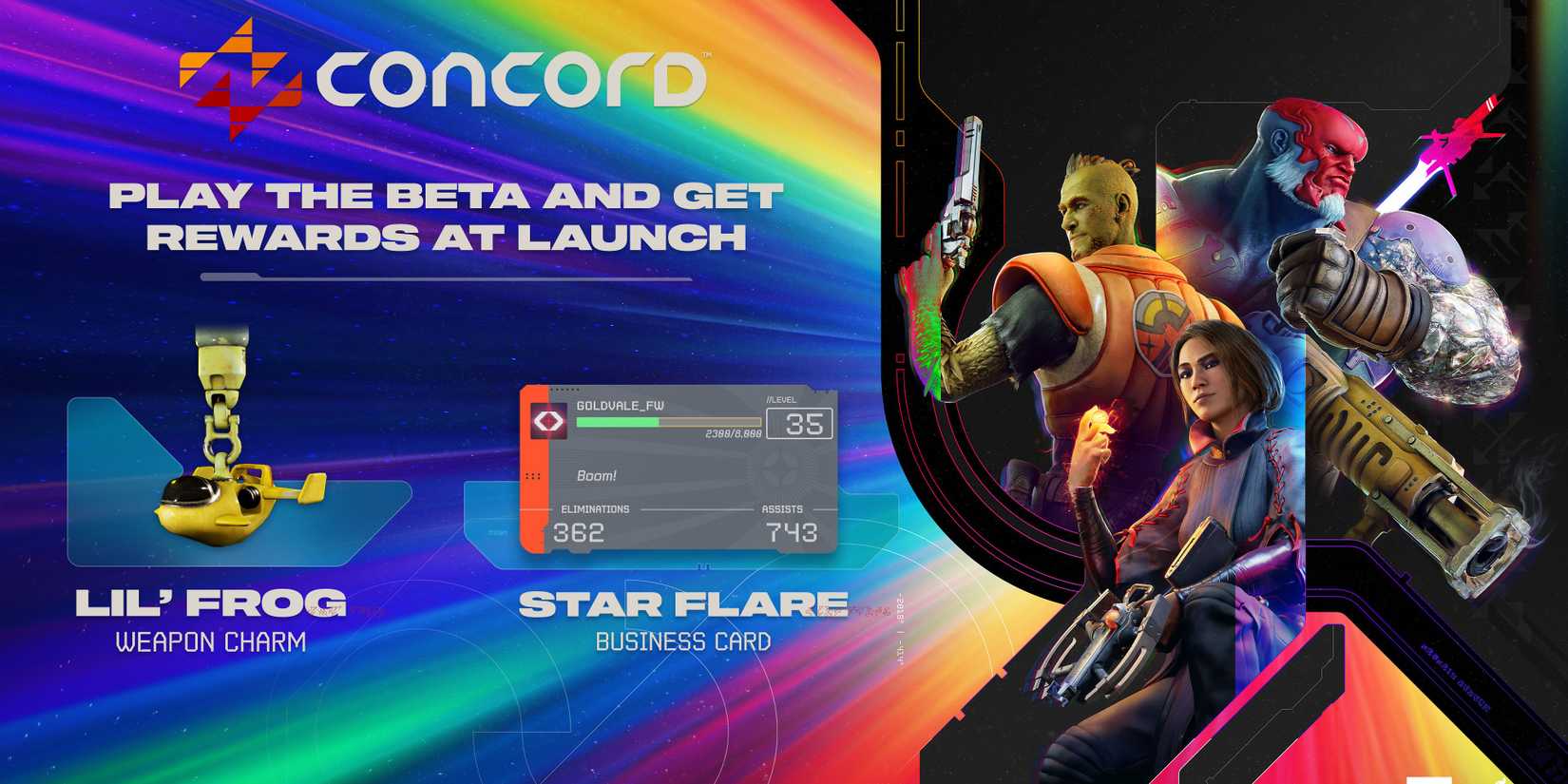 concord rewards for players who participate in beta