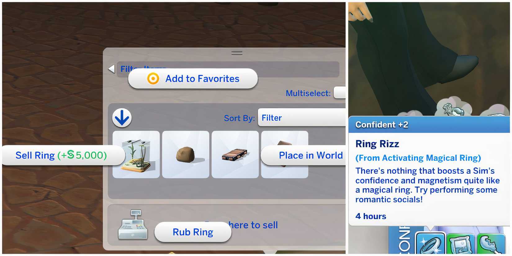 confidence ring moodlet the sims 4
