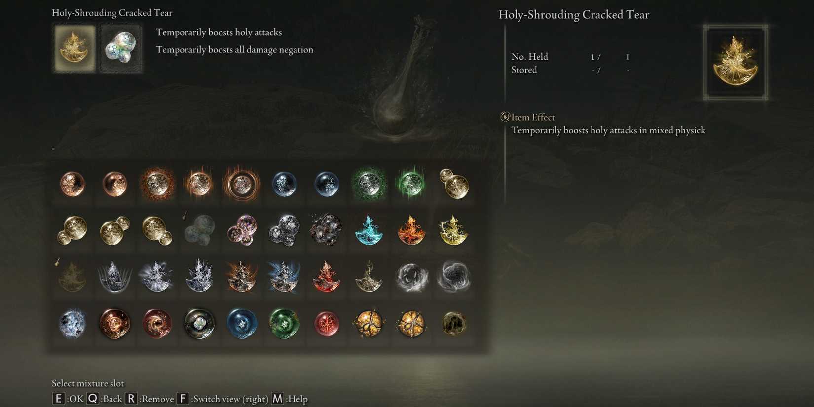 crystal tear choices for shadow sunflower blossom in elden ring shadow of the erdtree