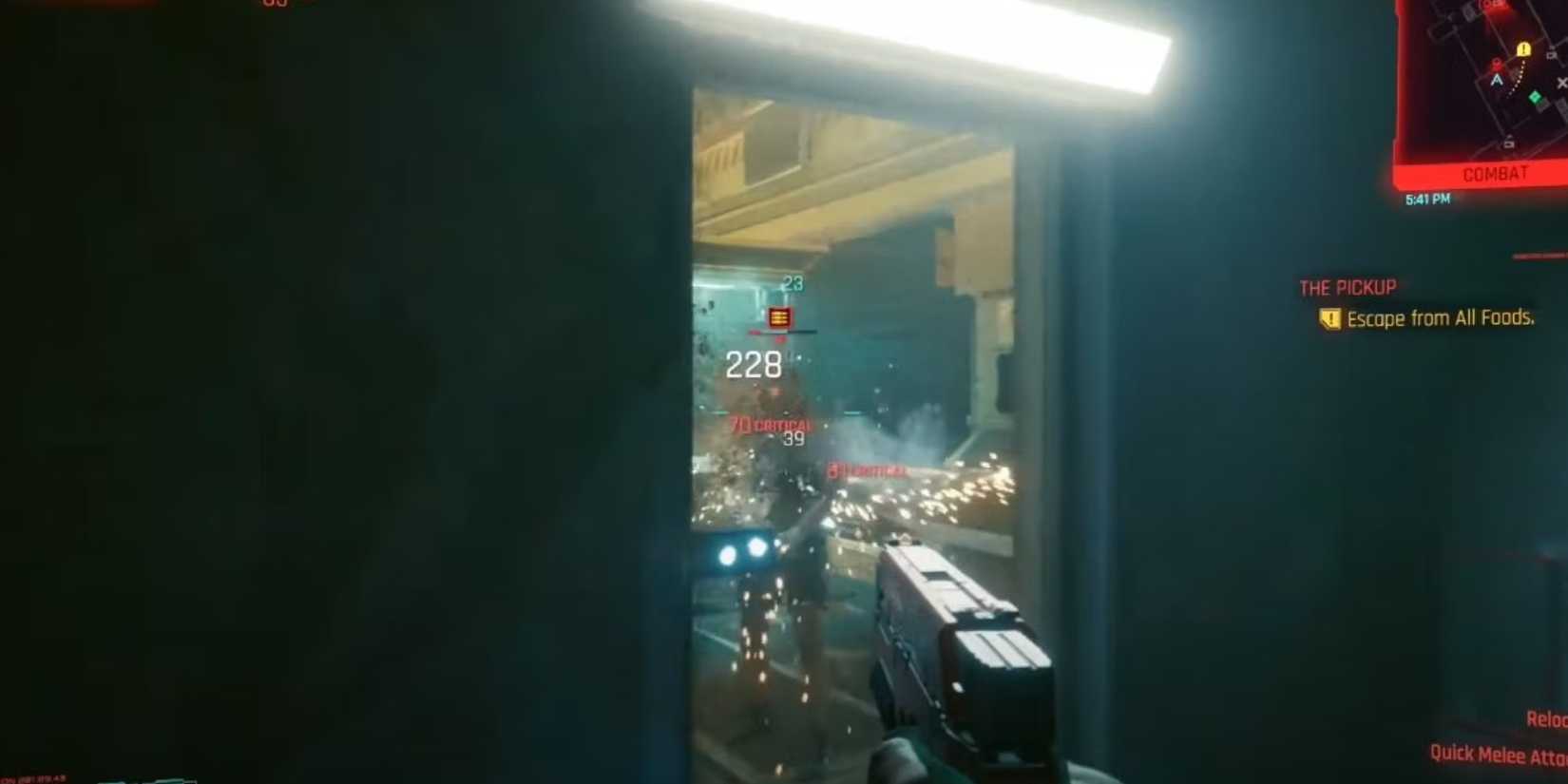 Cyberpunk 2077 Using the Chaos pistol to kill enemies