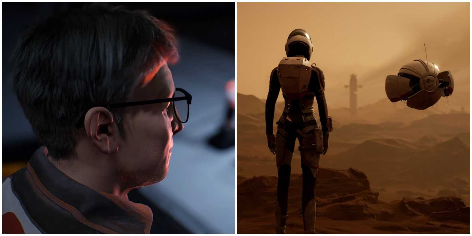 promotional images from Deliver Us Mars of the main character and Isaac