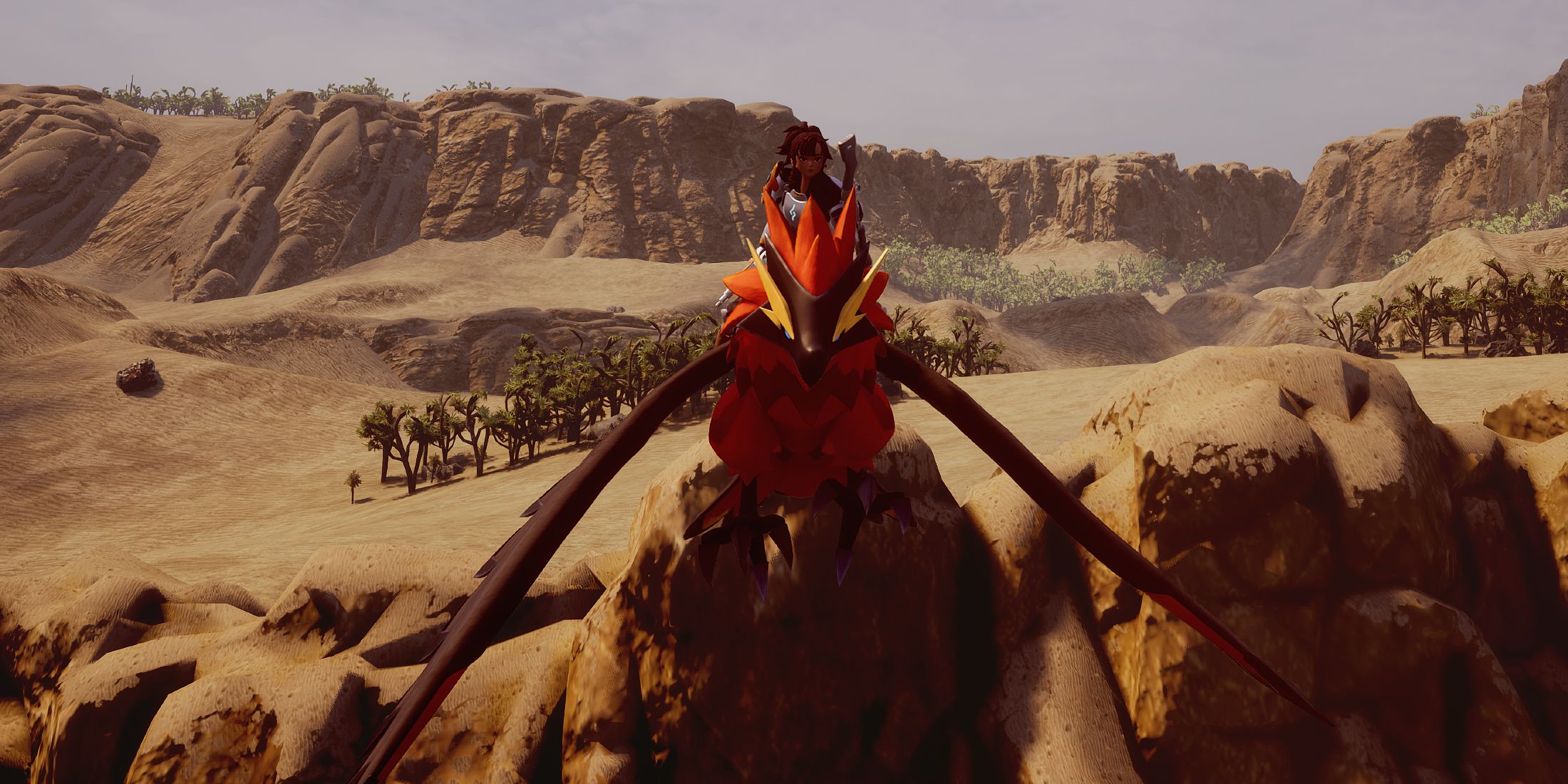 Screenshot showcasing Dessicated Desert in Palworld 