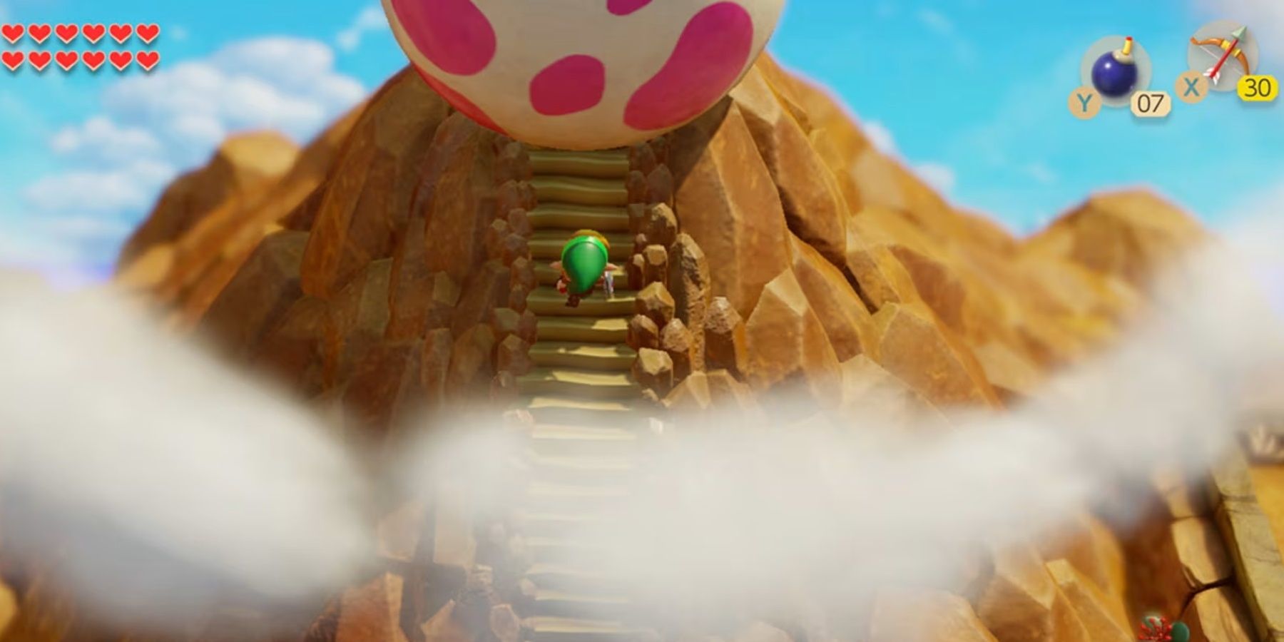 link ascending a cliff in link's awakening