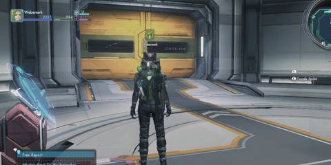 the player character in a scifi environment