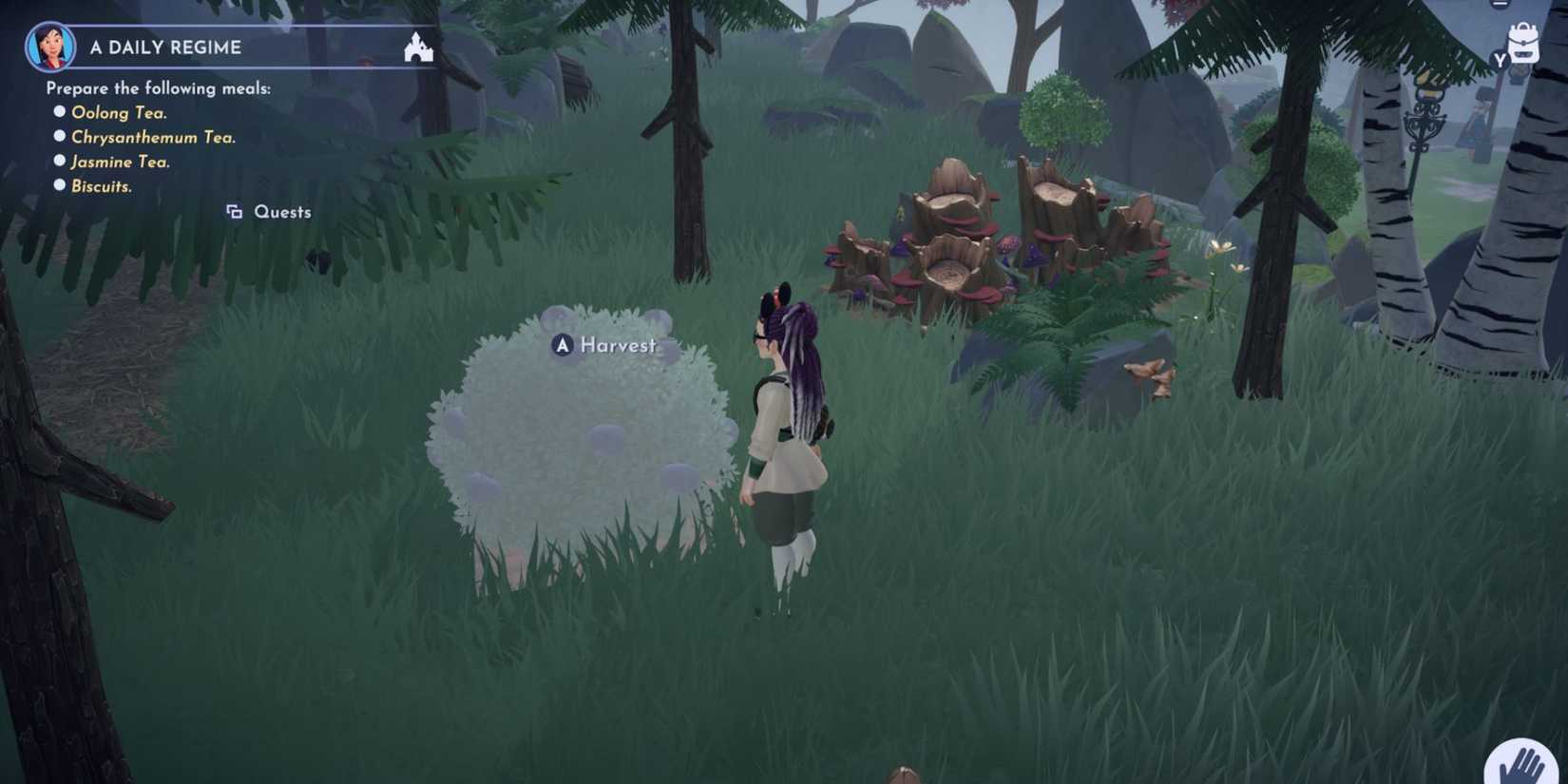 Disney Dreamlight Valley harvesting blueberries