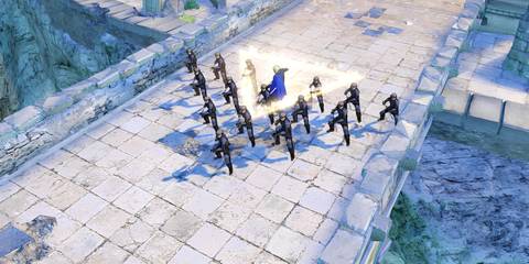 Dmitri leading and army in Fire Emblem Three Houses