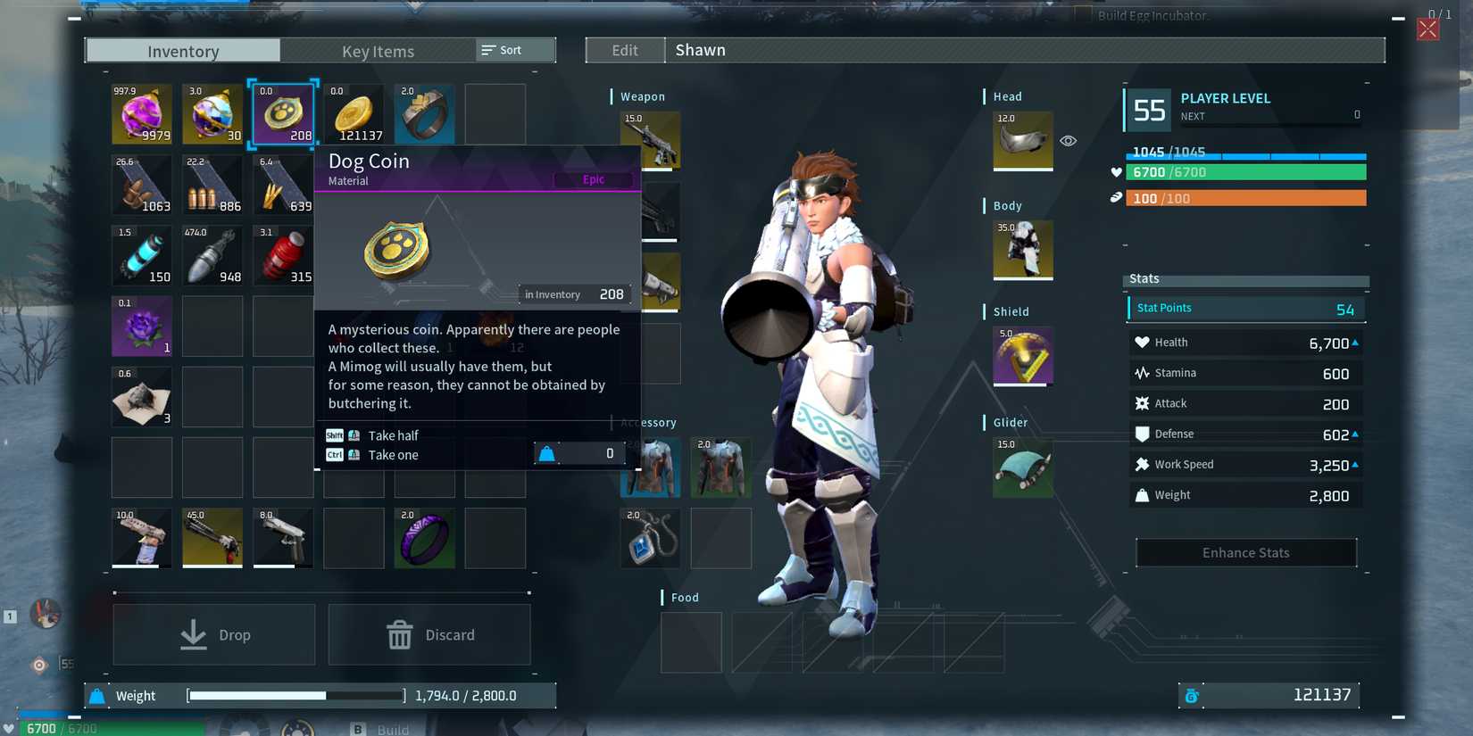 Palworld Dog Coins in inventory