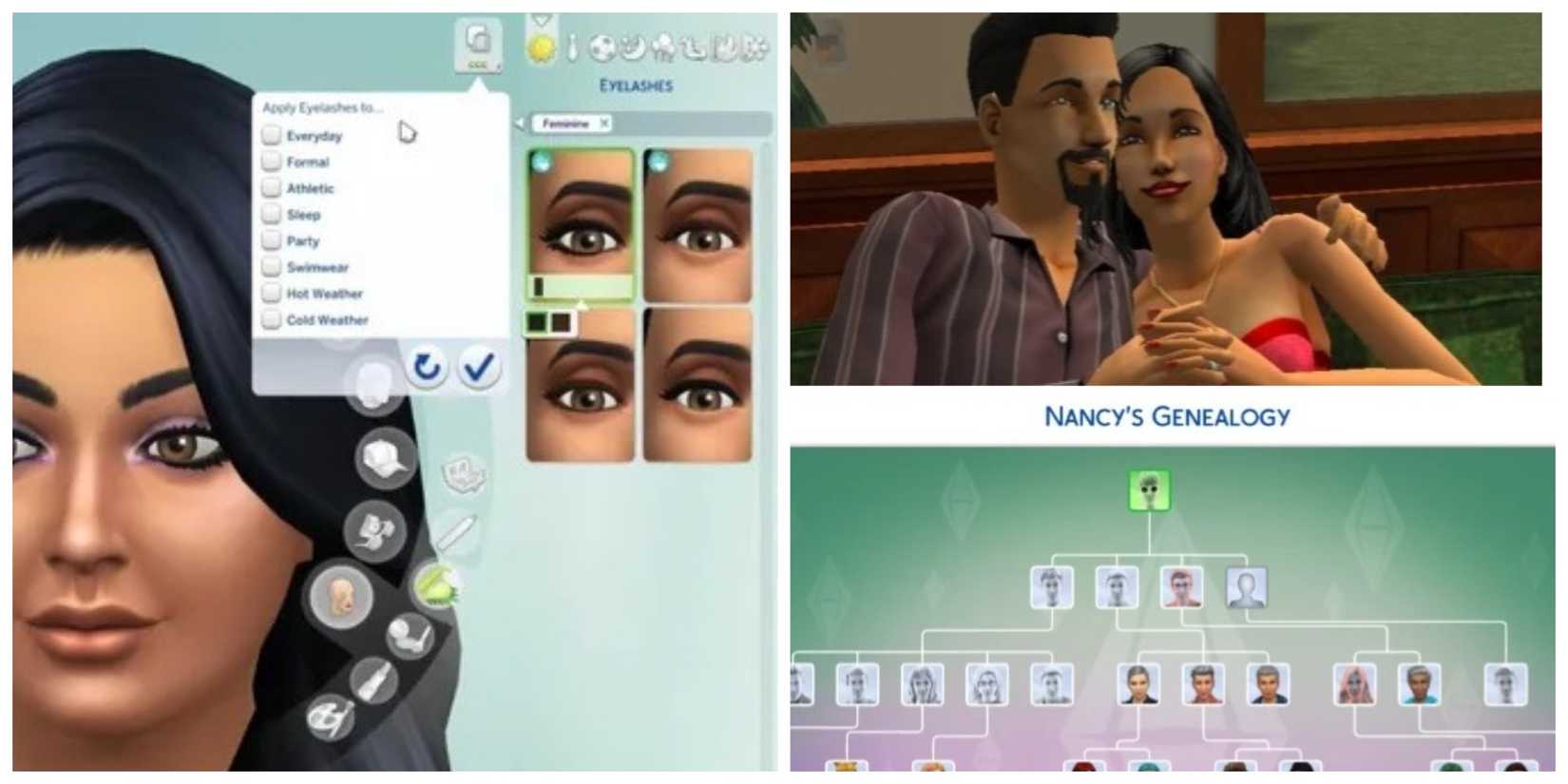 Don Lothario, Bella Goth, Family Trees and Makeup in Create-A-Sim in The Sims 4
