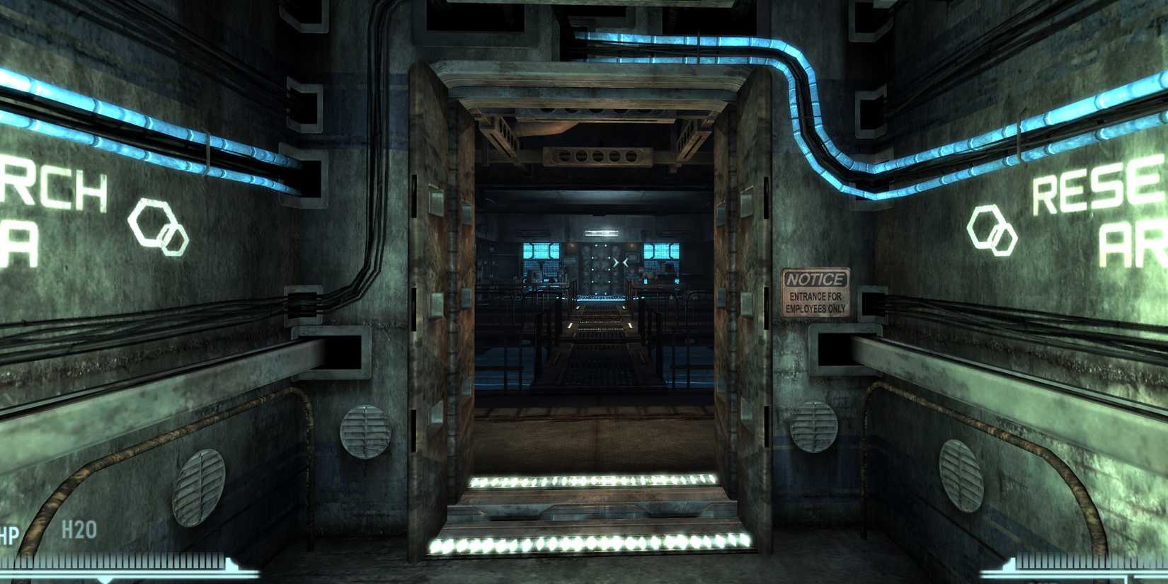 Door to research area