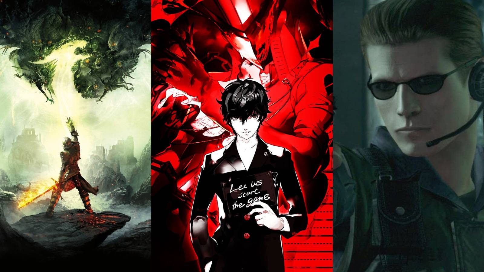 Dragon Age Inquisition, Persona 5 and Albert Wesker from Resident Evil