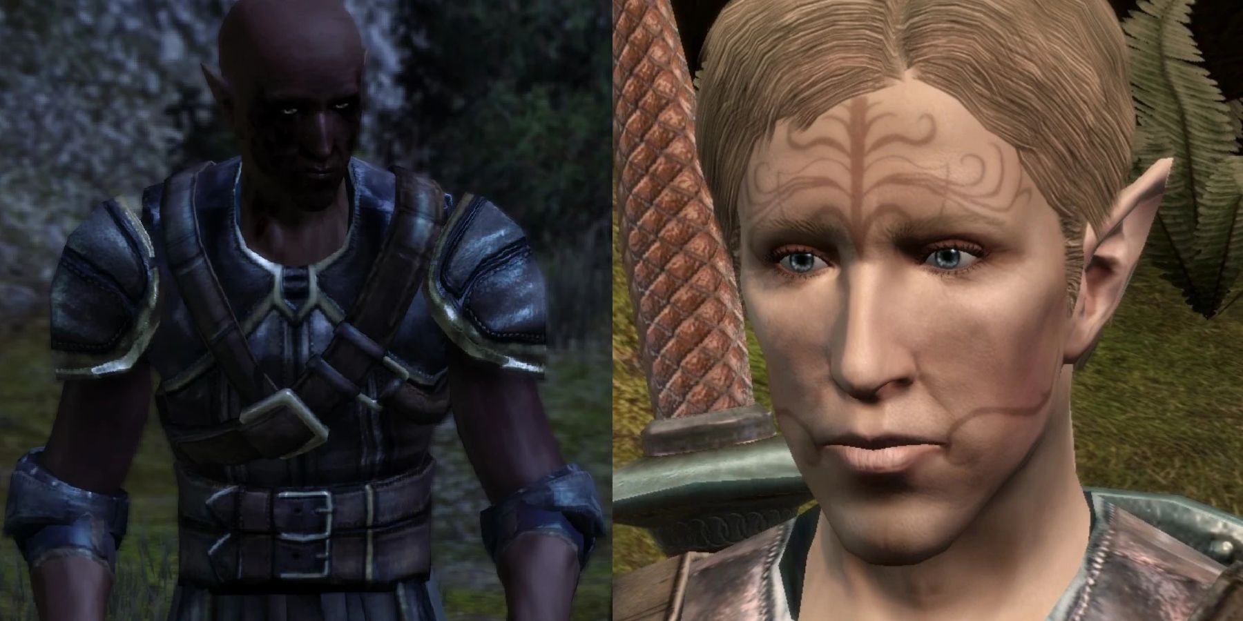 Dragon Age Origins Tamlen split image, ghoul and normal