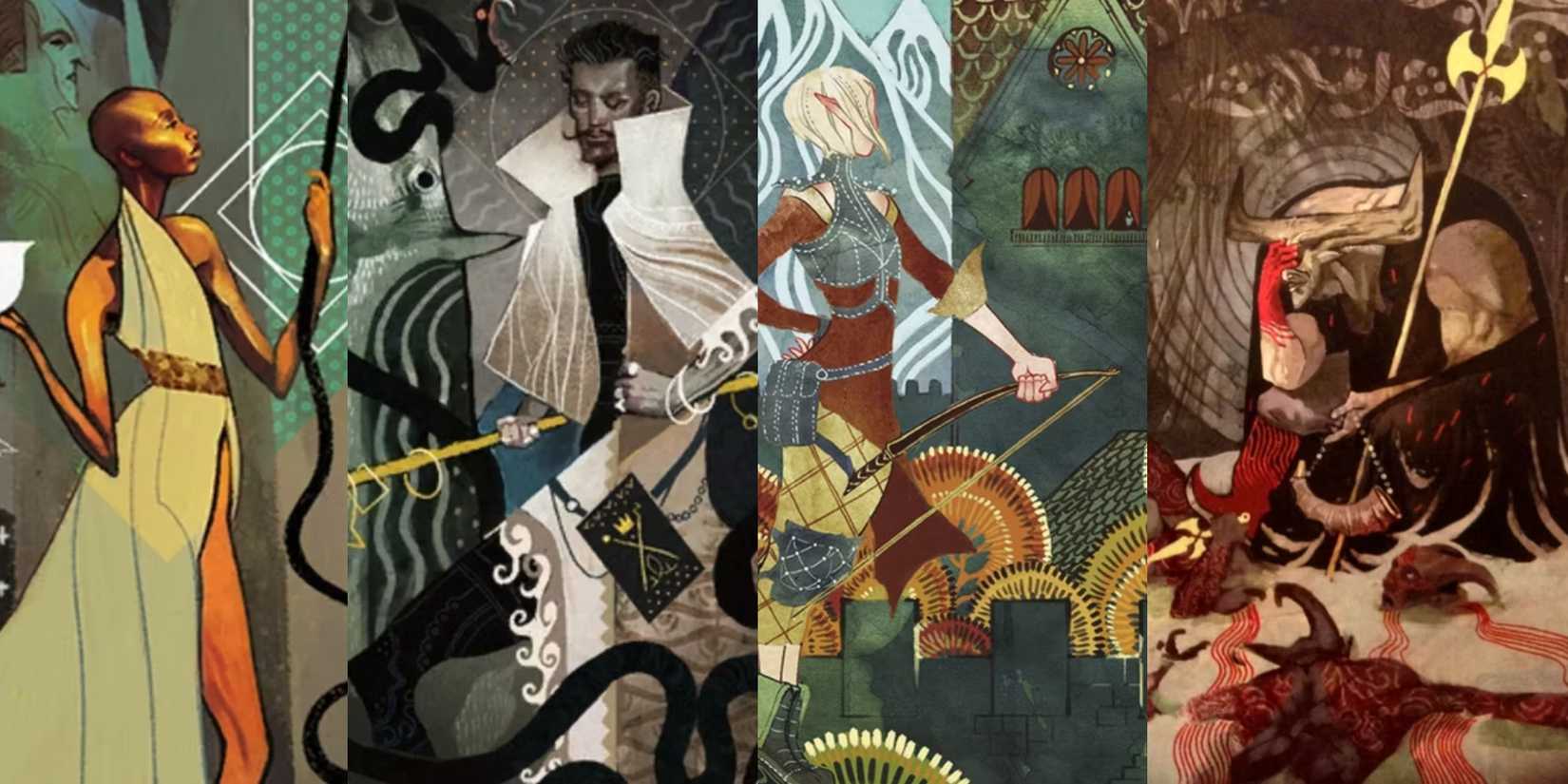 Dragon Age: Inquisition tarot cards split image