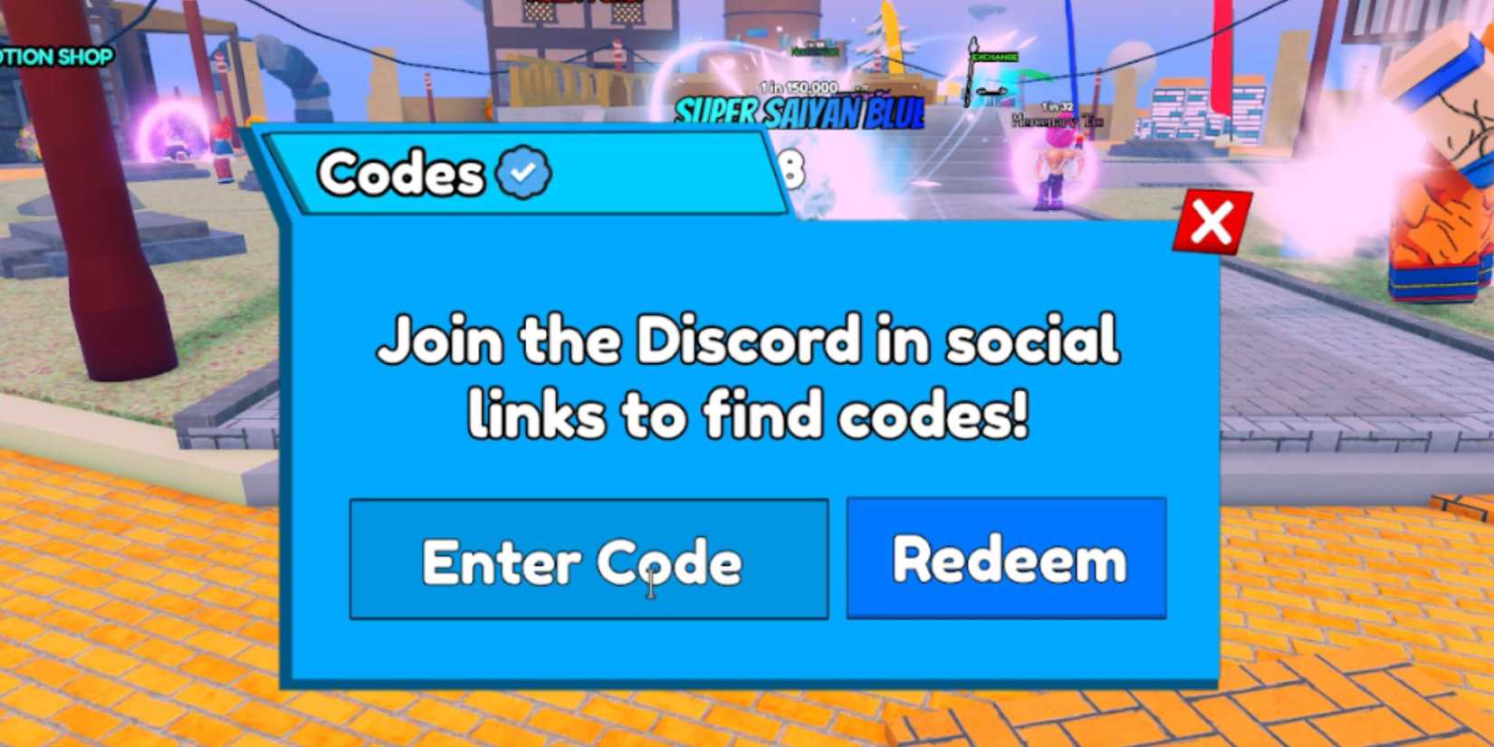 Dragon Ball RNG the codes tab