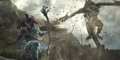 Dragon's Dogma 2 - Archer Fighting A Drake