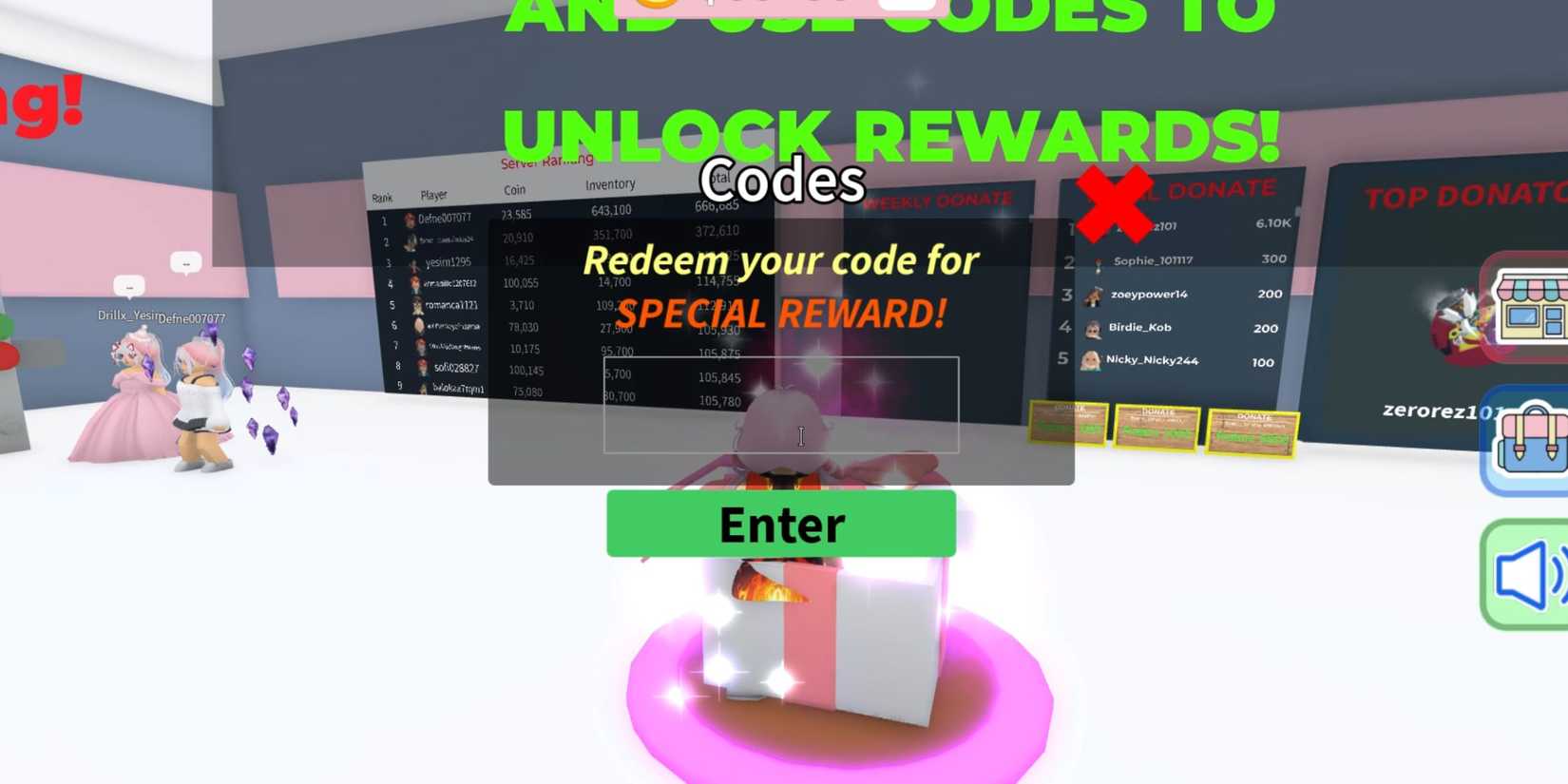 Dress Trading the codes tab