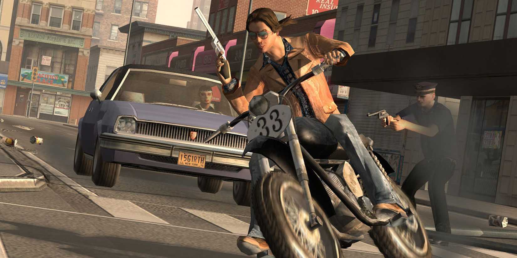 Driver Parallel Lines Driving A Motorcycle In 1978's New York