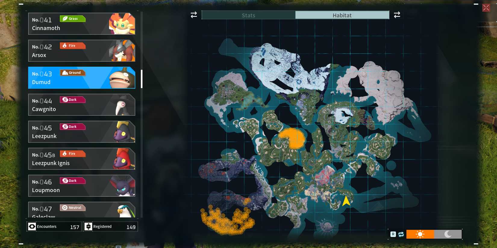 Dumud in Palworld location