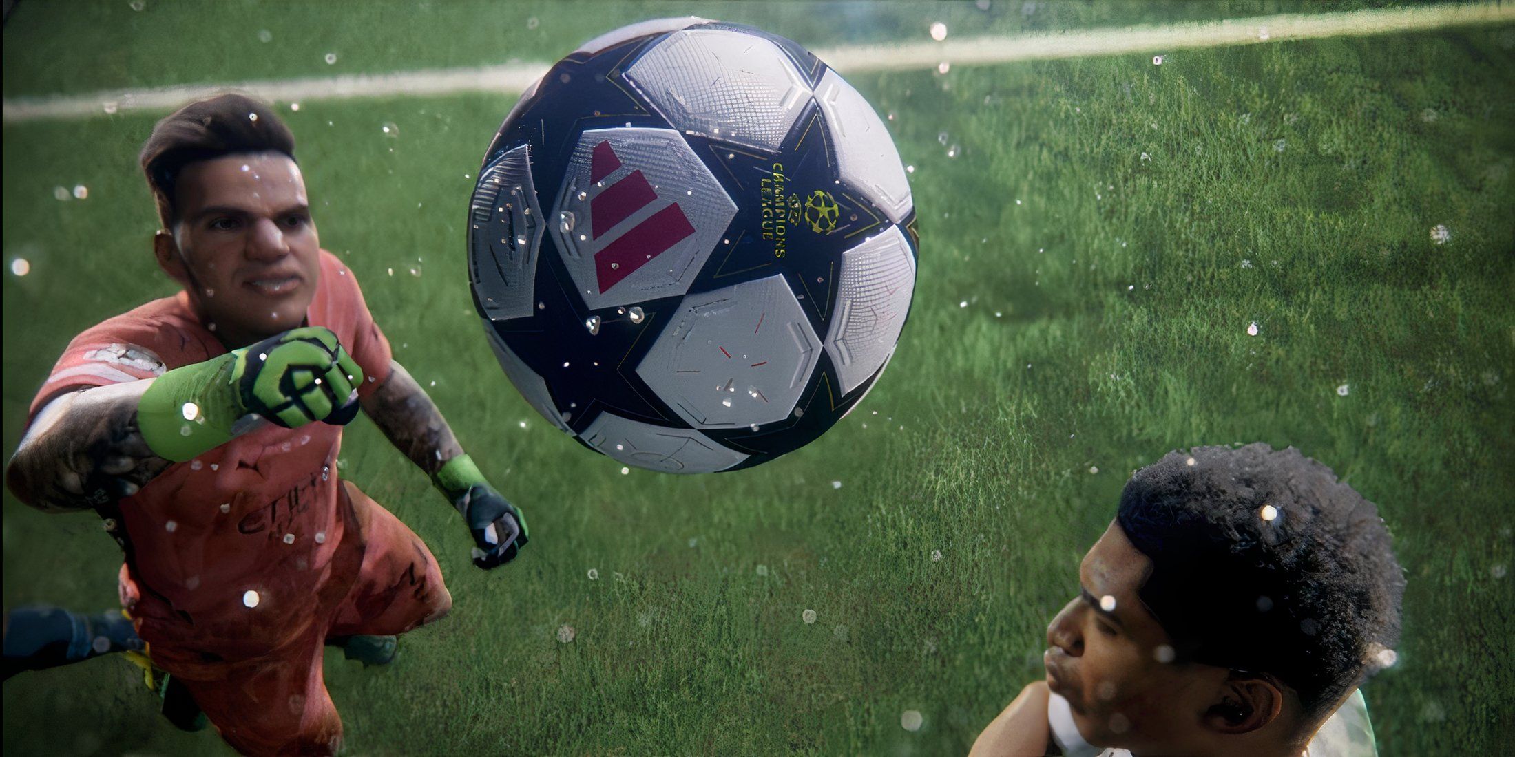 EA Sports FC 25 keeper jumps for ball from cinematic trailer