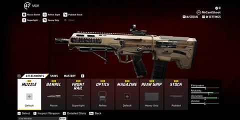 early game mdr loadout