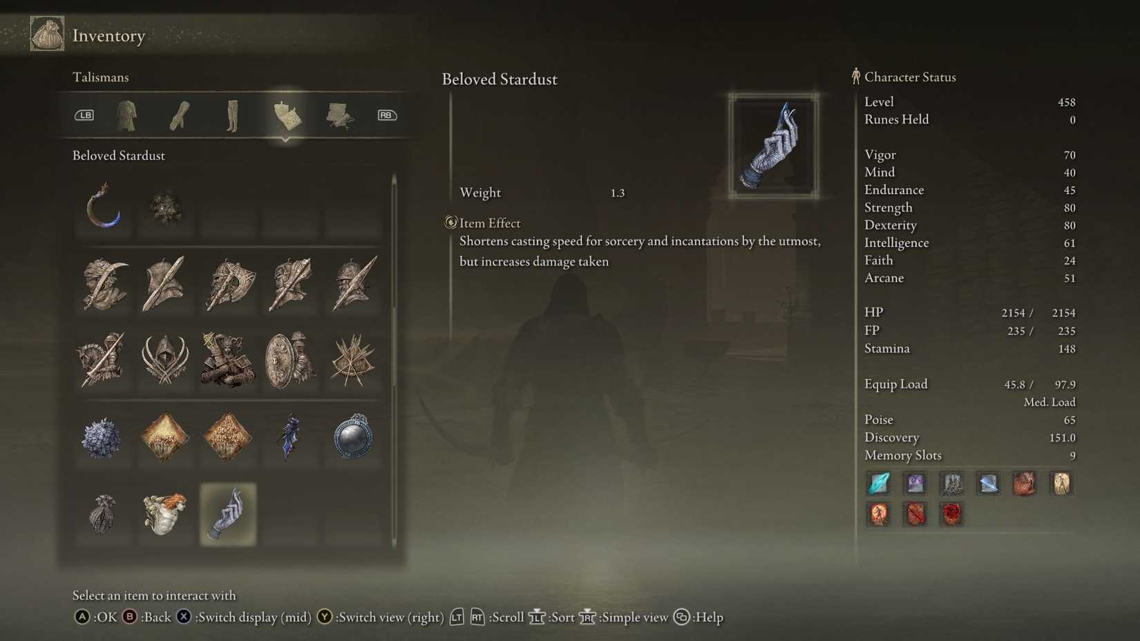 Elden Ring Beloved Stardust Talisman effect