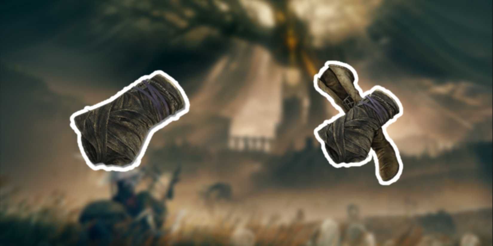 Elden Ring Dryleaf Arts and Dane Footwork in the foreground with the Gravesite Plain in the background