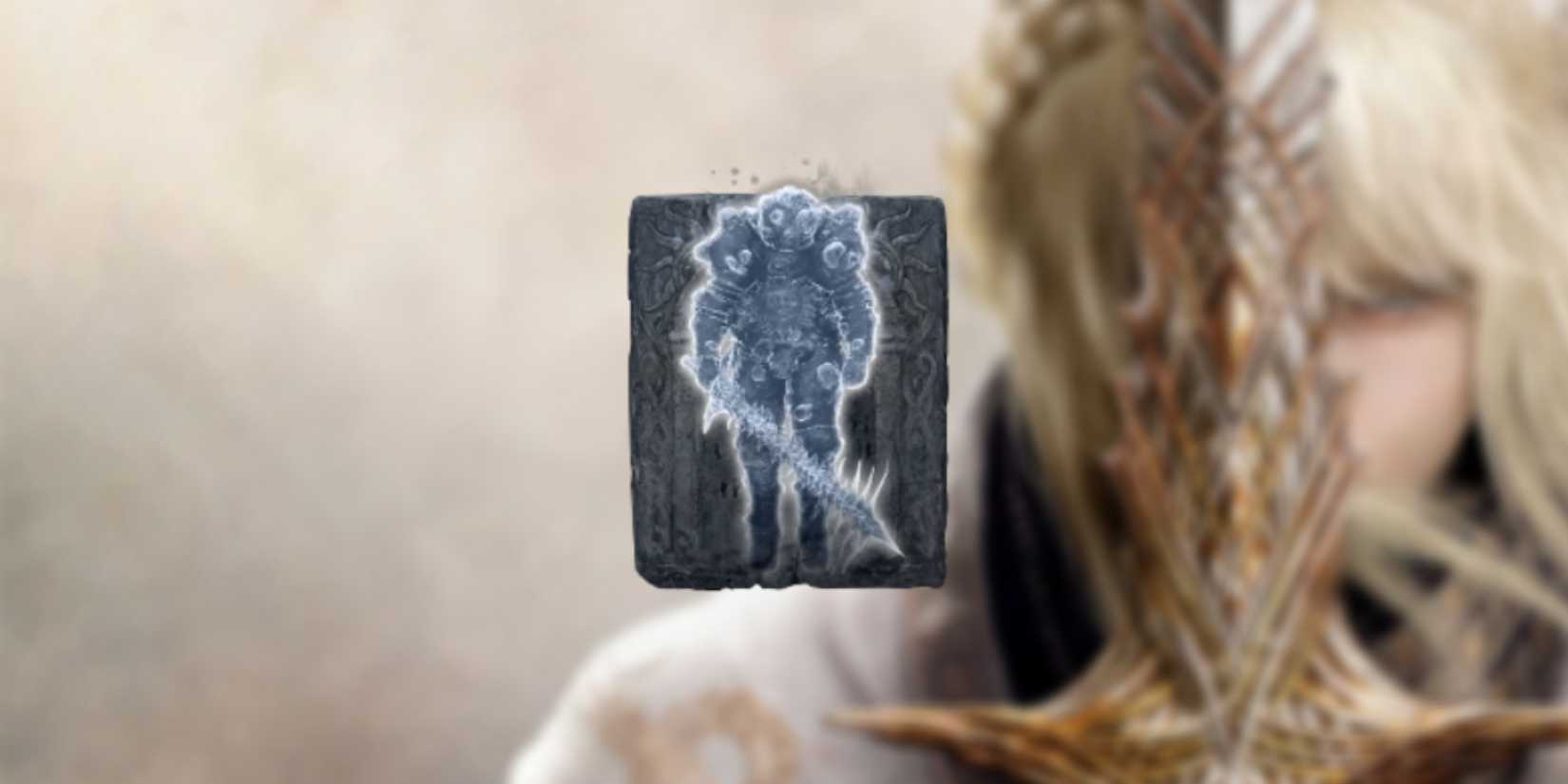 Elden Ring Dung Eater Puppet Ashes in the foreground with Leda in the background