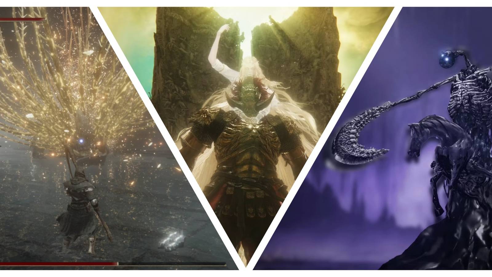 A split image of the hardest bosses in Elden Ring: Shadow of the Erdtree