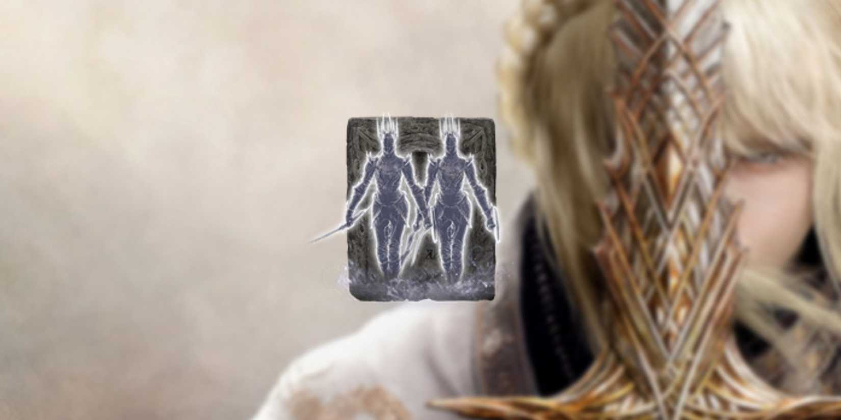 Elden Ring Jolan and Anna Ashes in the foreground with a Leda background