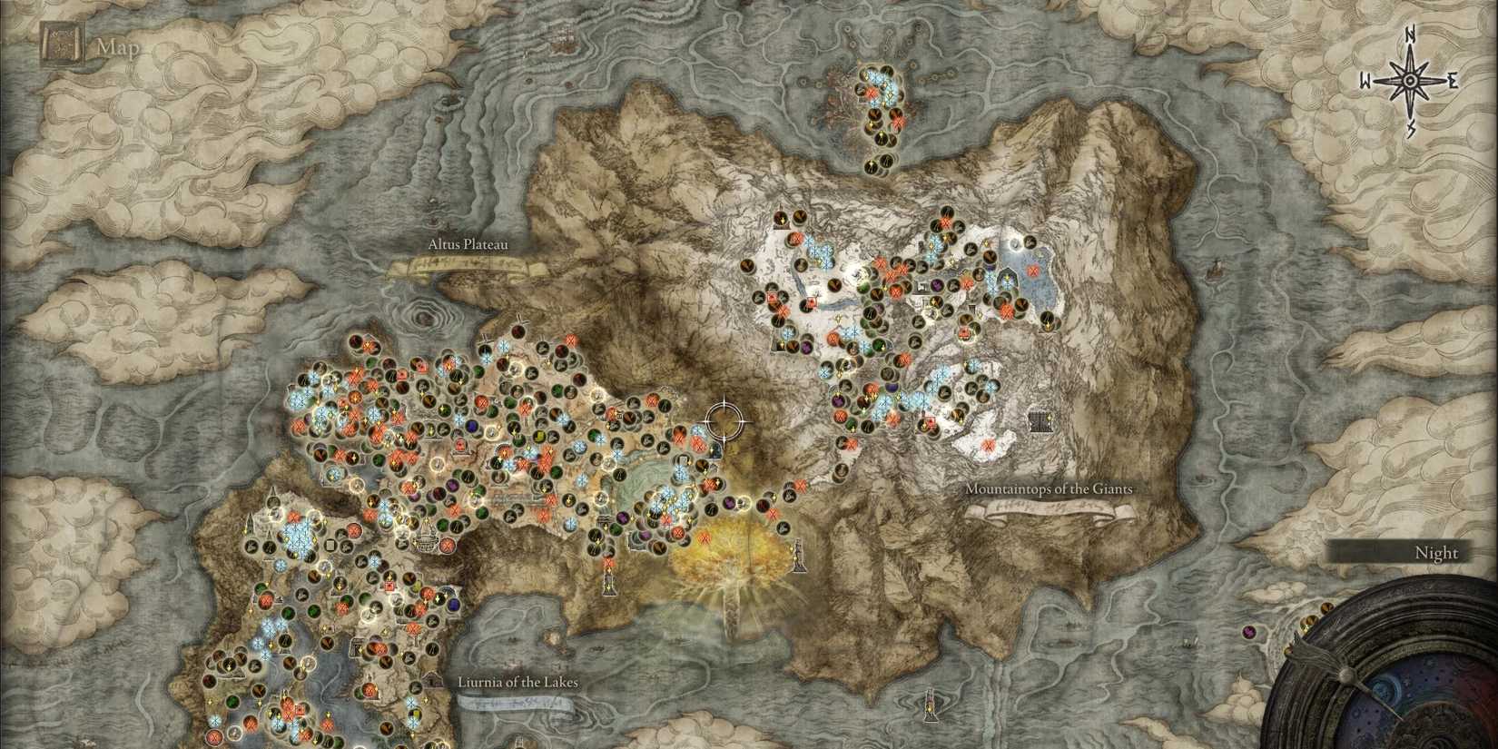 Map of Elden Ring with Map for Goblins mod enabled