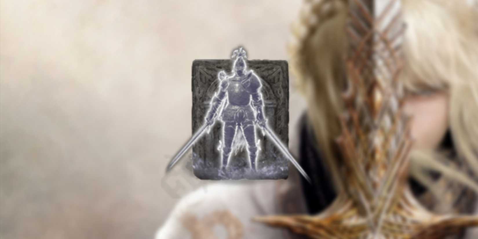 Elden Ring Oleg Ashes in the foreground with Leda in the background