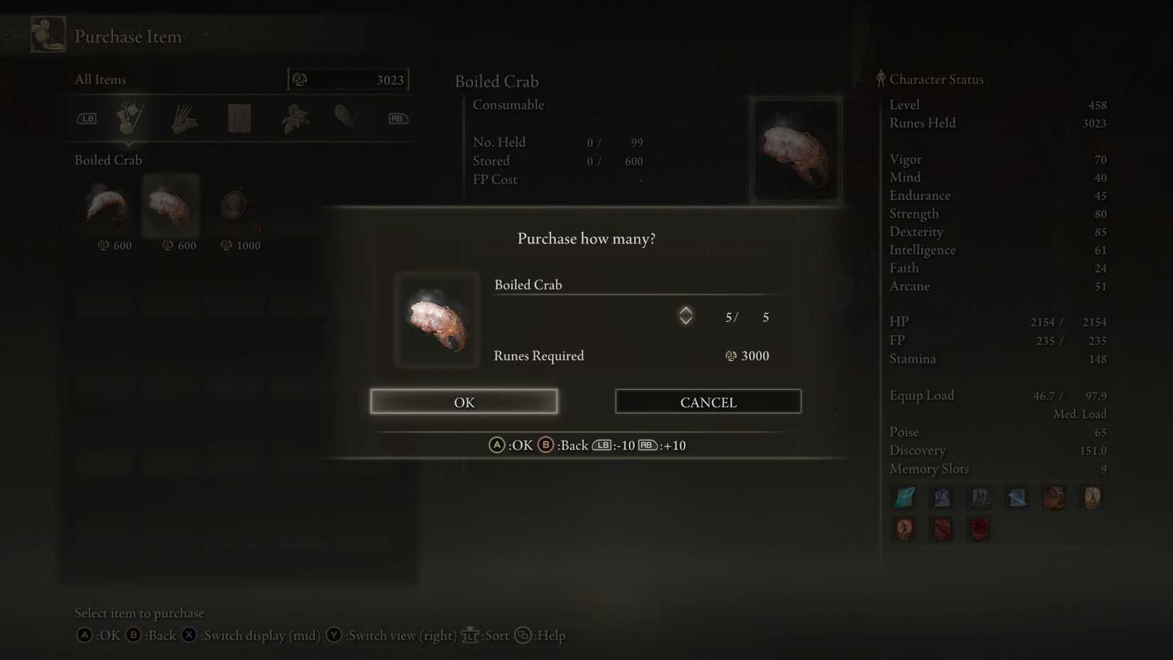 Elden Ring - Purchasing Boiled Crab from Boggart