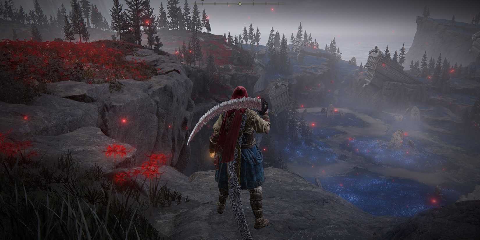 Elden Ring - Shadow of the Erdtree - Viewing Cerulean Coast from Charo's Hidden Grave