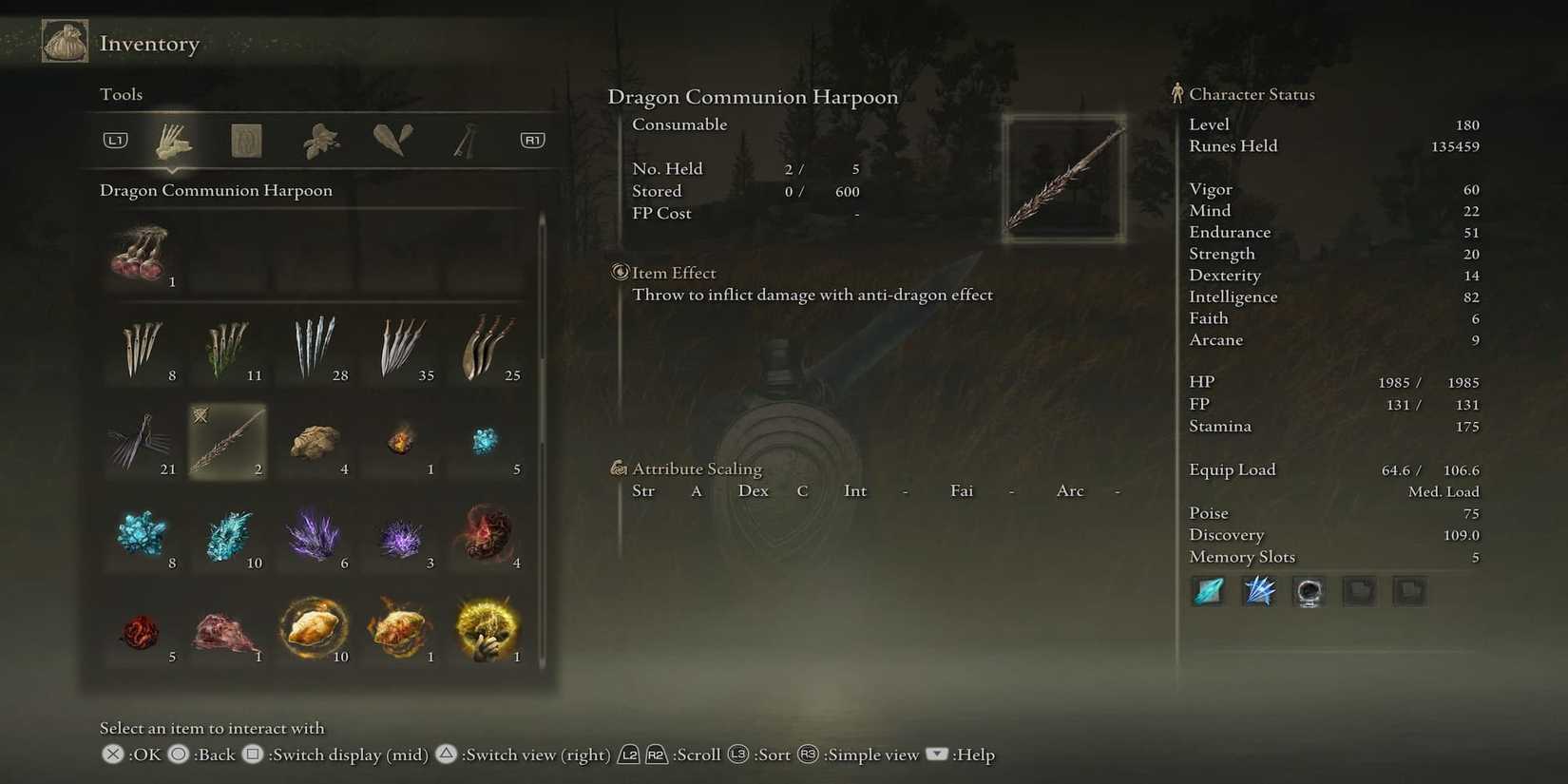 The Dragon Communion Harpoon In The inventory 